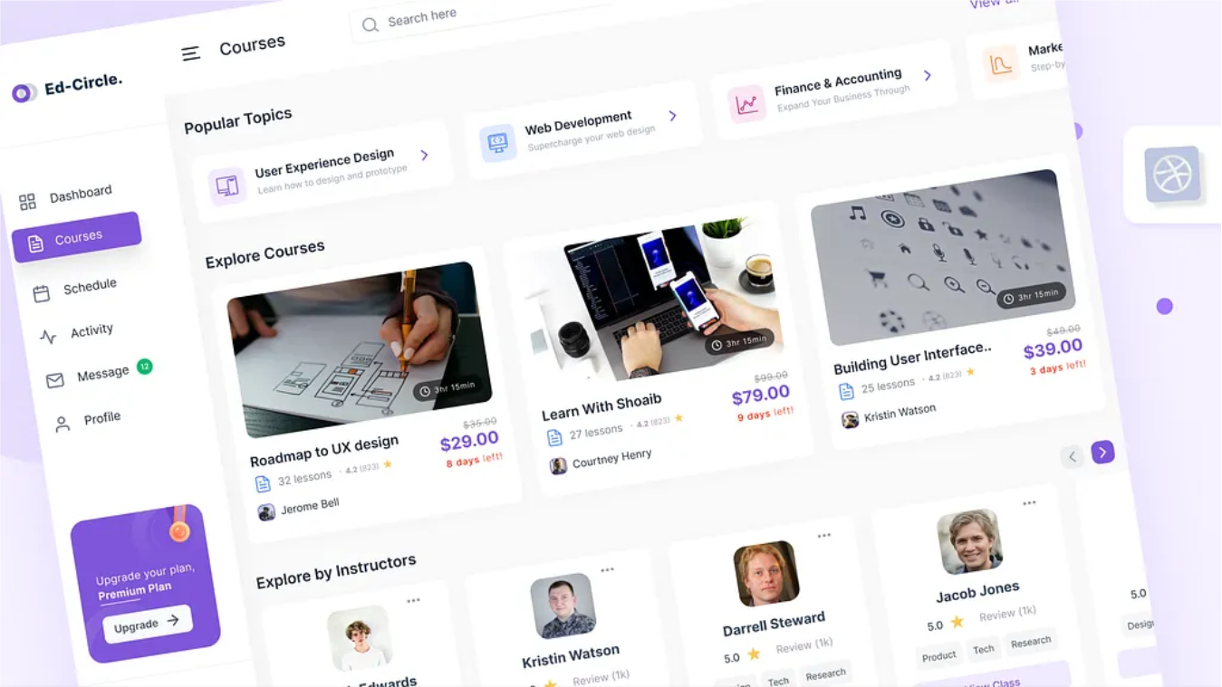 Nesh creatives Elearning Web dashboard2